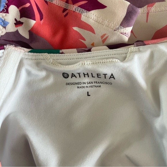 ATHLETA Tropical Daybreak Triangle Tankini Top in Pink Multi - Picture 8 of 10